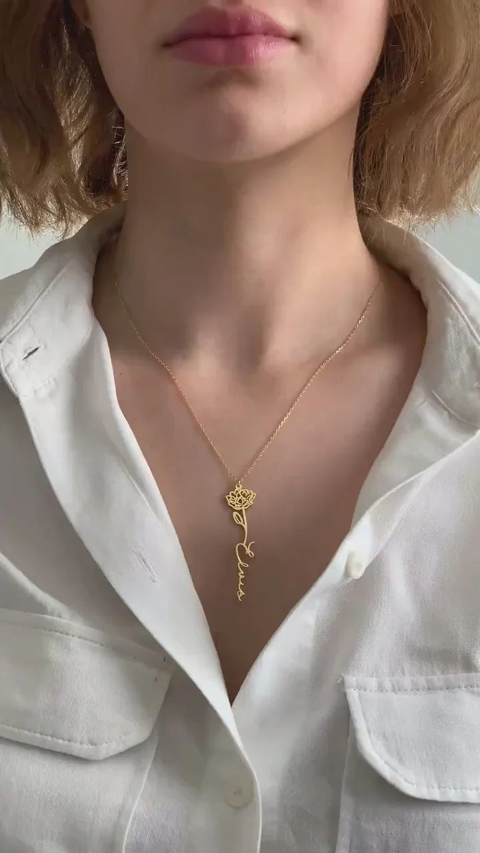 Flower Name Necklace