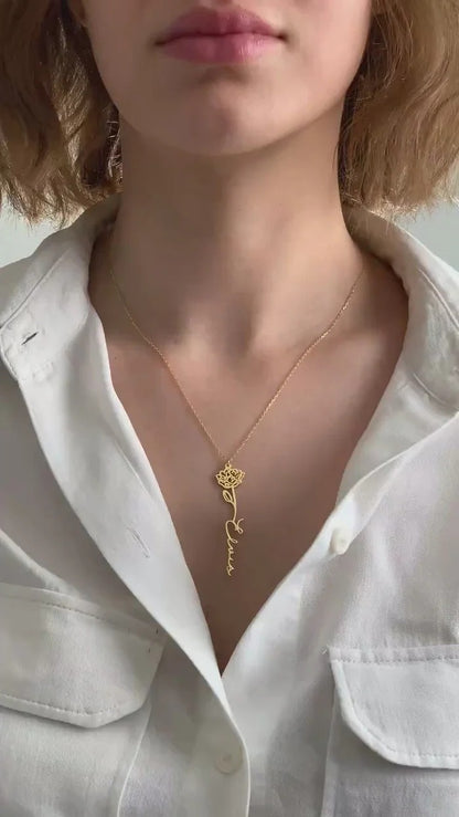 Flower Name Necklace