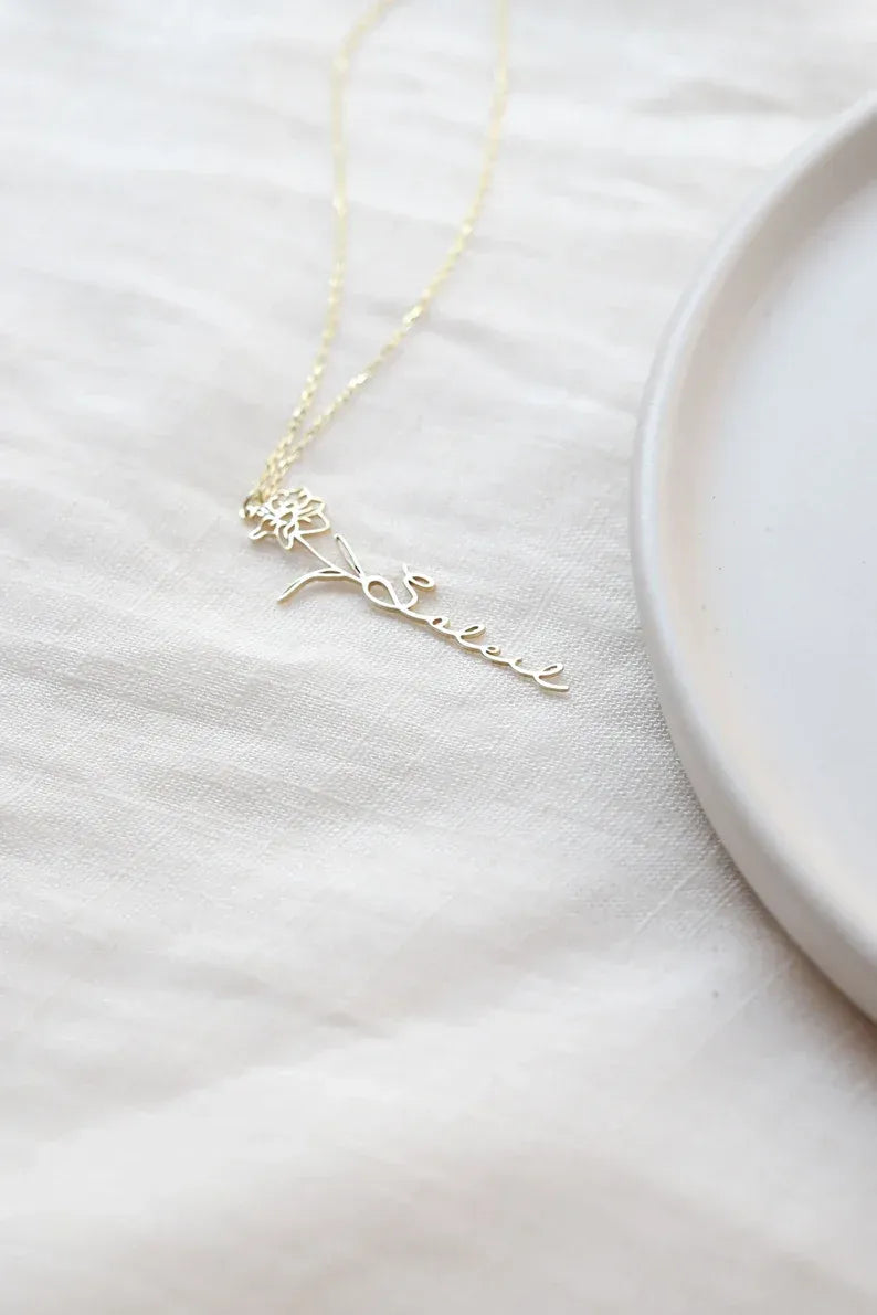 Flower Name Necklace