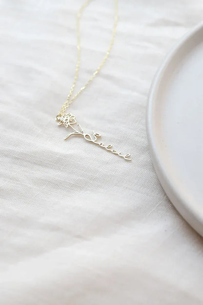 Flower Name Necklace